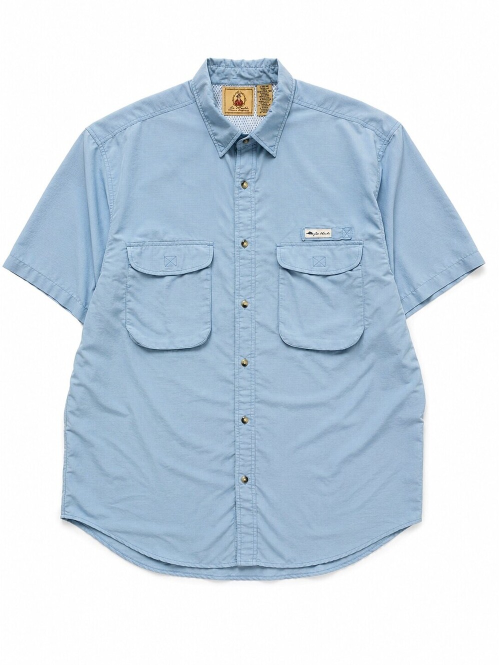 Reel Legends Joe Marlin Fishing Shirt Blue Short Sleeve Vented Performance